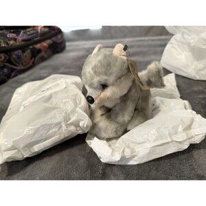NWT Lot of 2 The Petting Zoo Wild Onez Babiez Grey Wolf Stuffed Animal Plush